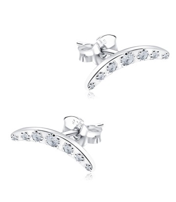 Beautiful CZ Silver Stud Earrings STS-1077